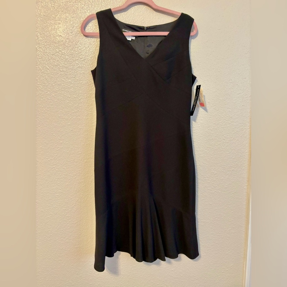 Neo Flapper Black Cocktail Dress by Donna Morgan Petites Size 8